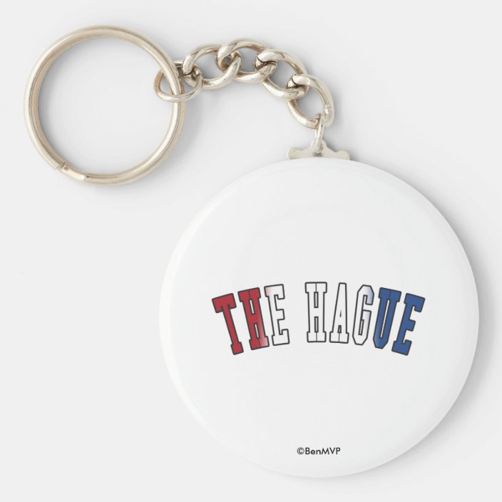 The Hague in Netherlands National Flag Colors Key Chain