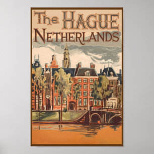 The Hague Netherlands Illustration Travel Art Poster
