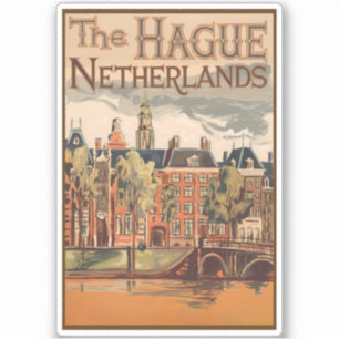 The Hague Netherlands Illustration Travel Art Sticker