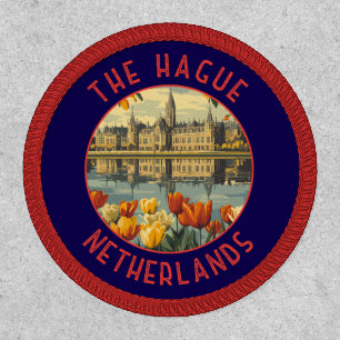 The Hague Netherlands Retro Distressed Circle Patch