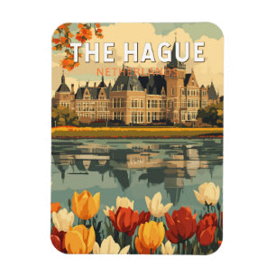 The Hague Netherlands Travel Art Vintage Magnet