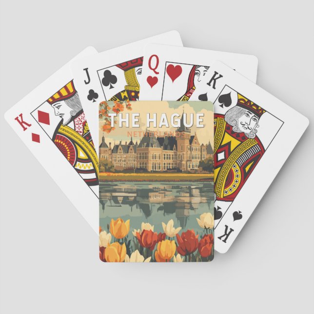The Hague Netherlands Travel Art Vintage Poker Cards (Back)