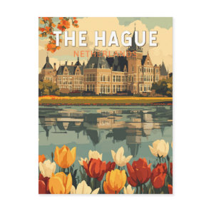 The Hague Netherlands Travel Art Vintage Postcard