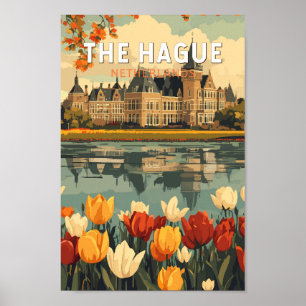 The Hague Netherlands Travel Art Vintage Poster