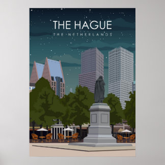 The Hague Netherlands Vintage Travel Poster