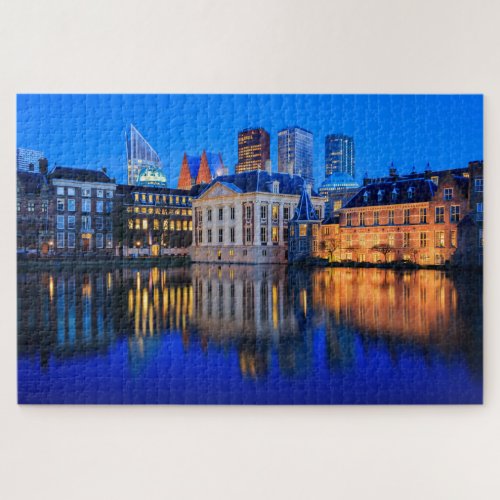 The Hague skyline at blue hour Jigsaw Puzzle