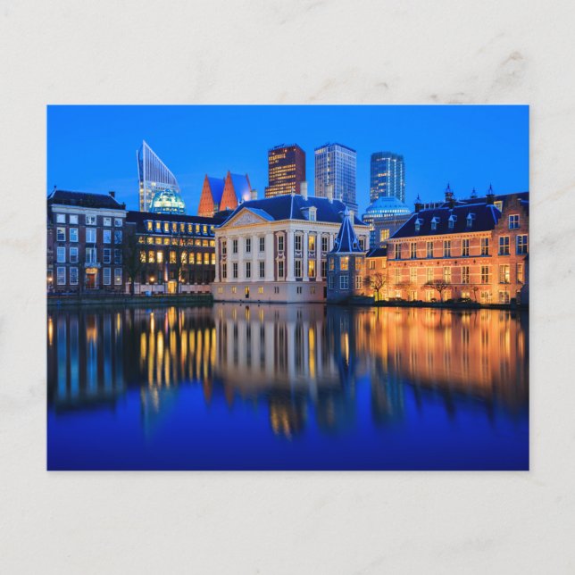 The Hague skyline at blue hour postcard (Front)