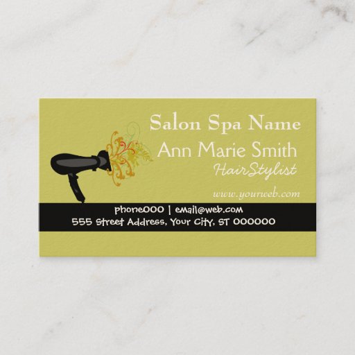 Customizable Forest Green  Hair Stylist Business Card Templates
