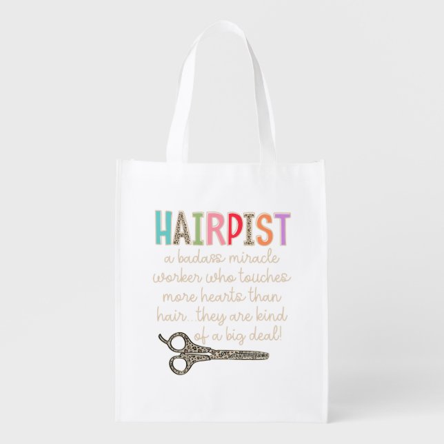 The Hairapist Hairdresser Definition Funny Hair St Grocery Bag (Front)