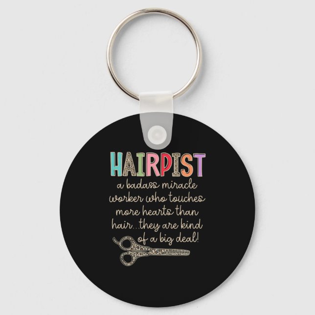 The Hairapist Hairdresser Definition Funny Hair St Keychain (Front)