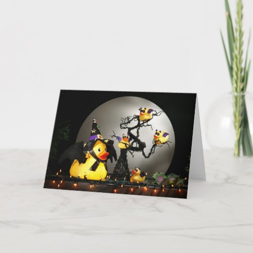 The Halloween Bat Duck Family Card