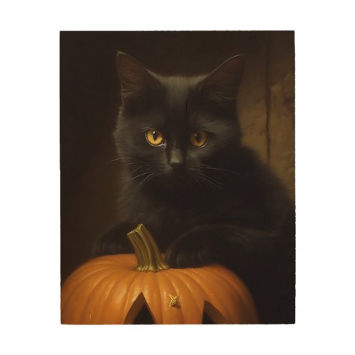 The Halloween Cat Wood Wall Art