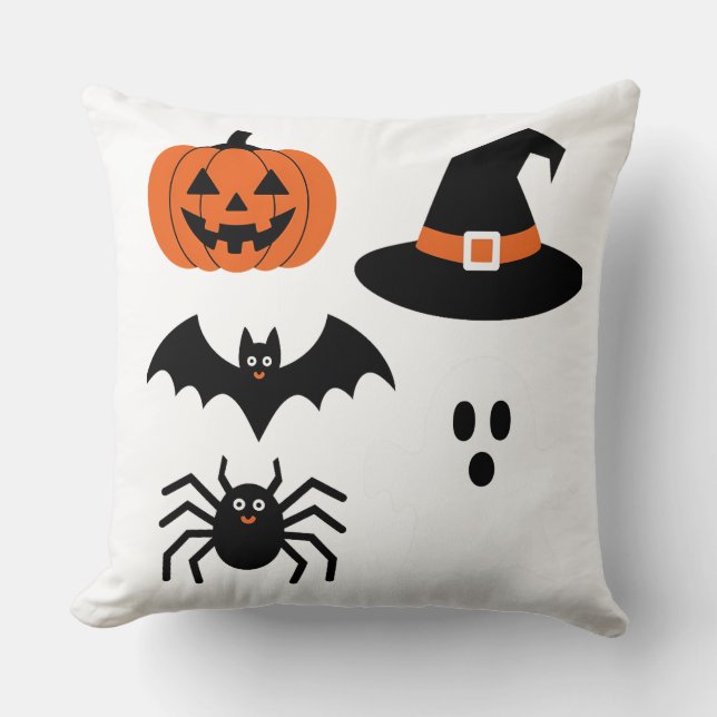 The Halloween Ghosts Throw Pillow: Spooky New Mode Pillow (Front)