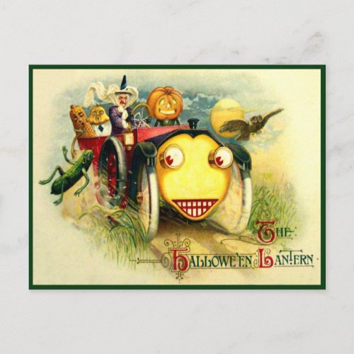 The Halloween Lantern Vintage Postcard