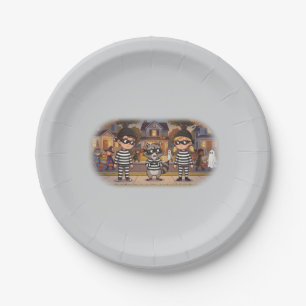 The Halloween Raccoon Bandits Paper Plates