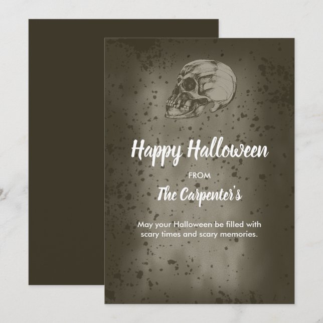 The Halloween Skull Holiday Card (Front/Back)