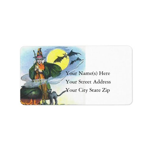 The Halloween Witch Vintage Address Label