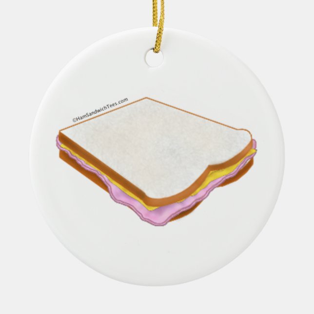 The Ham Sandwich Ceramic Ornament (Front)