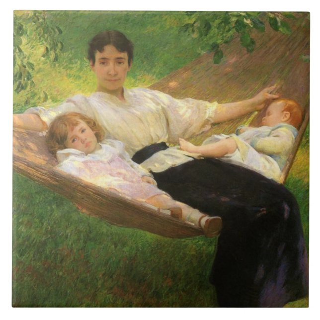The Hammock (by Joseph DeCamp) Ceramic Tile (Front)