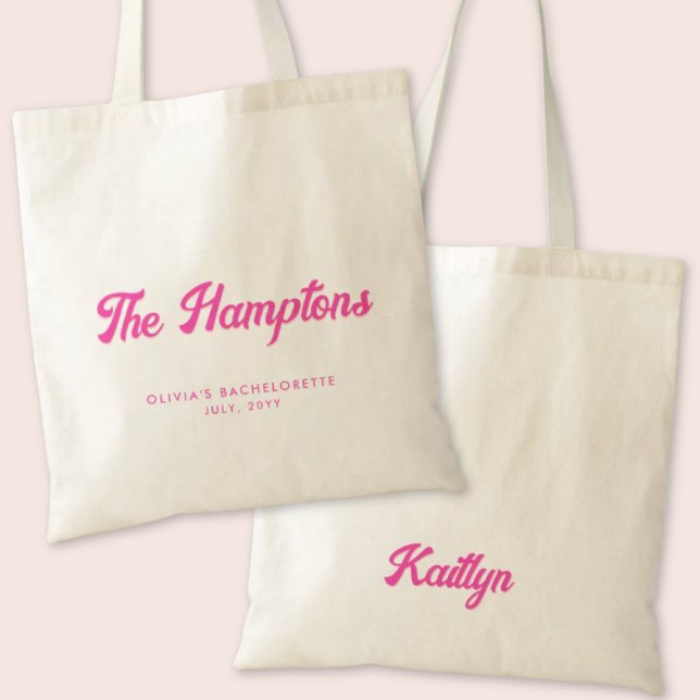 The Hamptons Bachelorette Party Personalized Tote Bag (The Hamptons Bachelorette Party Tote Bag)