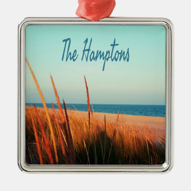 The Hamptons Beach Long Island NewYork Metal Ornament (Front)