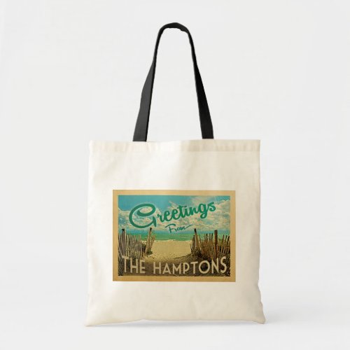 The Hamptons Beach Vintage Travel Tote Bag