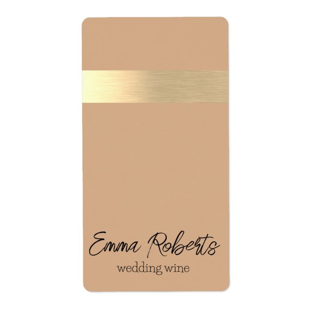 The Hamptons Gold Foil Rustic Faux  Label (Front)