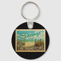 The Hamptons Keychain Beach Vintage Travel
