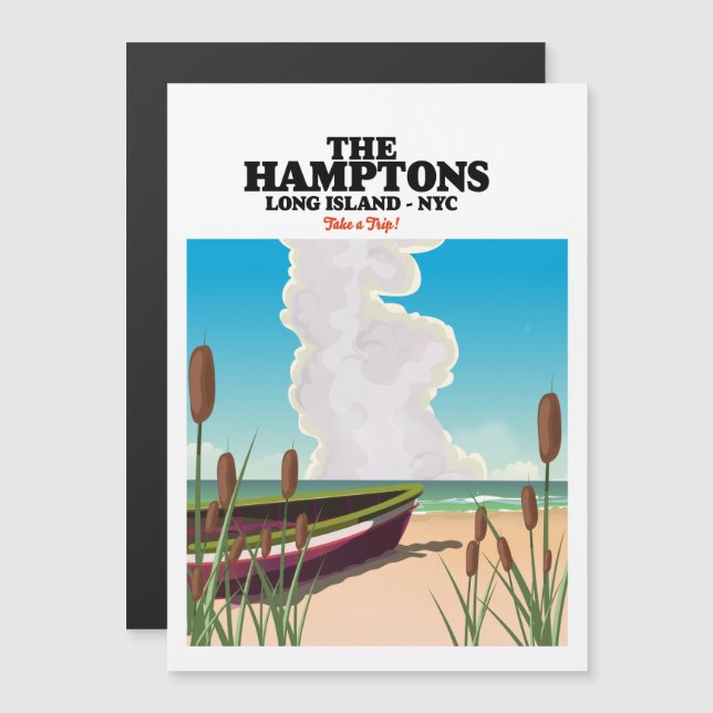 The Hamptons Long island NYC, travel poster. (Front/Back)