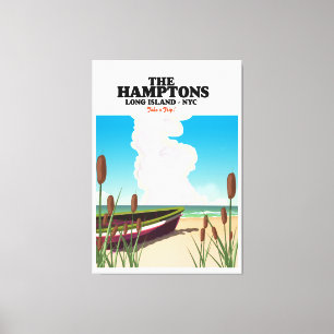 The Hamptons Long island NYC, travel poster. Canvas Print