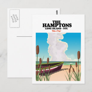 The Hamptons Long island NYC, travel poster. Postcard