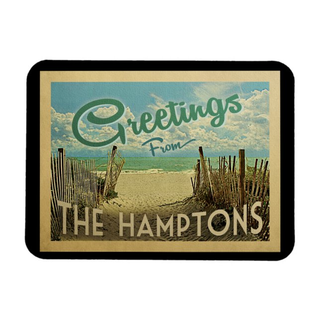 The Hamptons Magnet Beach Vintage Travel (Horizontal)