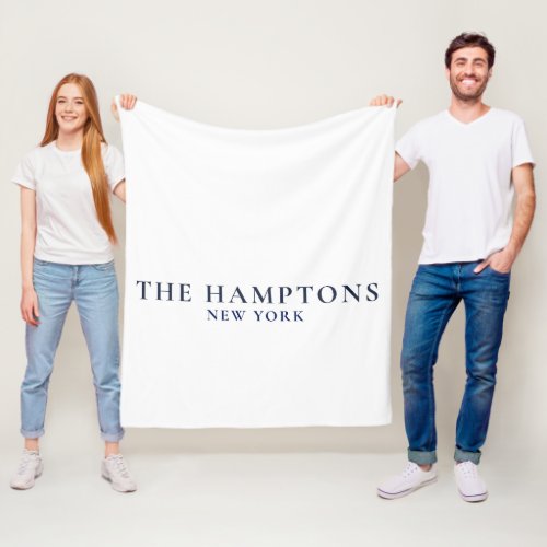 The Hamptons New York Preppy Coastal Fleece Blanket