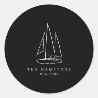 The Hamptons New York Yacht Club Sailing Souvenir Classic Round Sticker