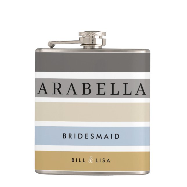 The Hamptons Personalized Bridesmaid Hip Flask (Front)
