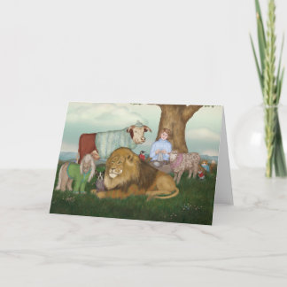 The Hand Knitted Peaceable Kingdom Card