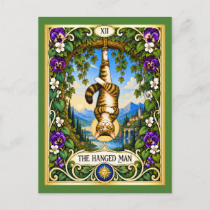 The Hanged Man Cat Tarot - A New Perspective Postcard