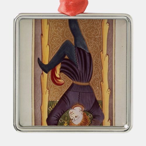 The Hanged Man tarot card French Metal Ornament