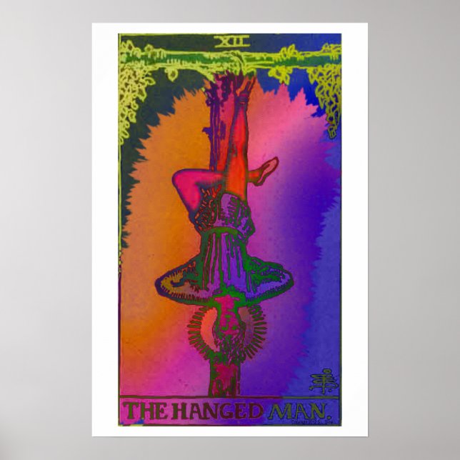 The Hanged Man Tarot Card Psychedelic Poster (Front)