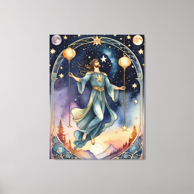 the hanged man tarot painting inspired canvas print (Front)