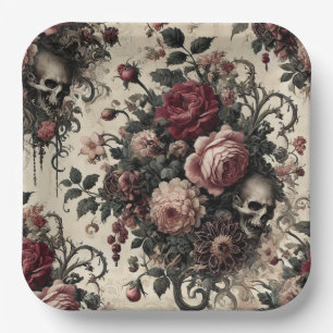 The Hanging Gardens of the Arcane – Gothic Floral Paper Plates