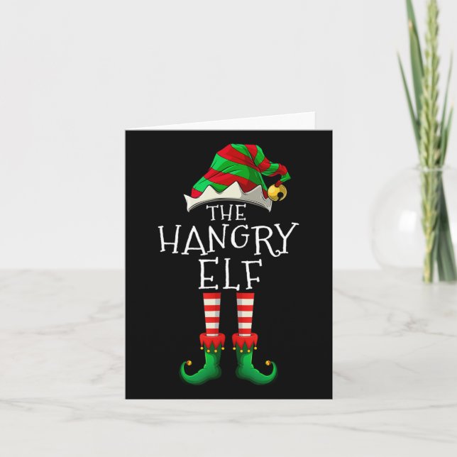 The Hangry Elf Family Matching Fun Christmas Costu Card (Front)