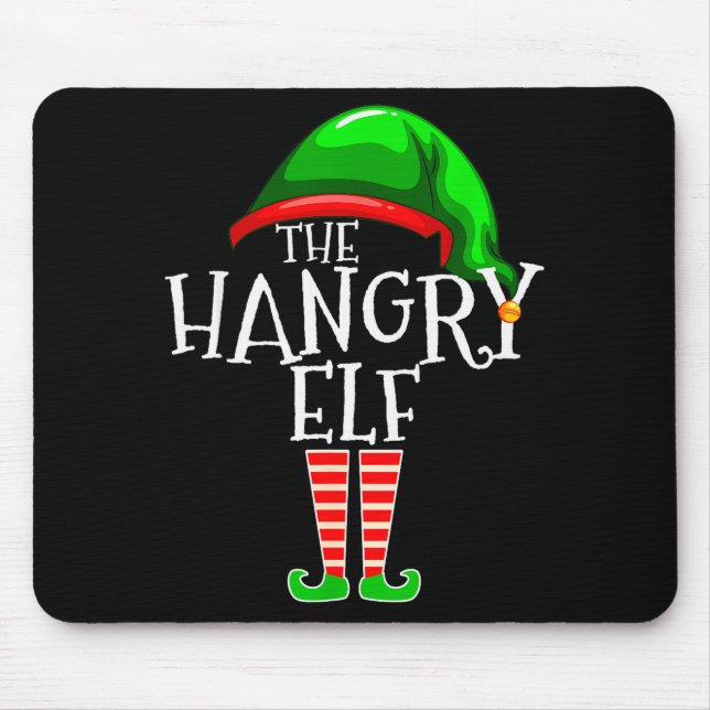 The Hangry Elf Family Matching Group Christmas Fun Mouse Pad (Front)
