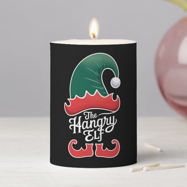 The Hangry Elf Family Matching Group Christmas  Pillar Candle (In Situ)