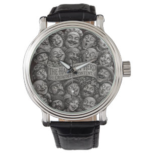 The Happiest Herd Crowded & Content Carved Faces P Watch
