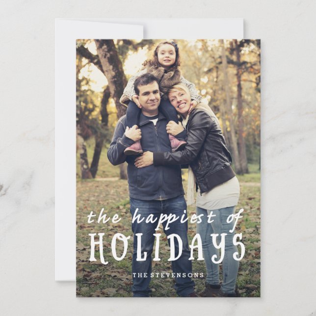 The Happiest | Modern Polka Dot Holiday Card (Front)