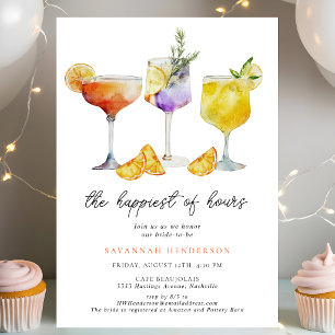 The Happiest Of Hours Cocktail Bridal Shower Invitation