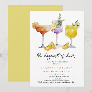 The Happiest Of Hours Fun Cocktail Bridal Shower Invitation