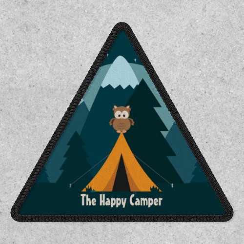 The Happy Camper Tent Owl and Mountains Patch