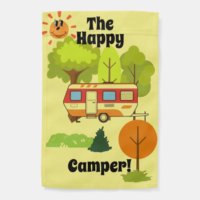 "The Happy Camper" "Welcome to our Camper" Flag (Back)